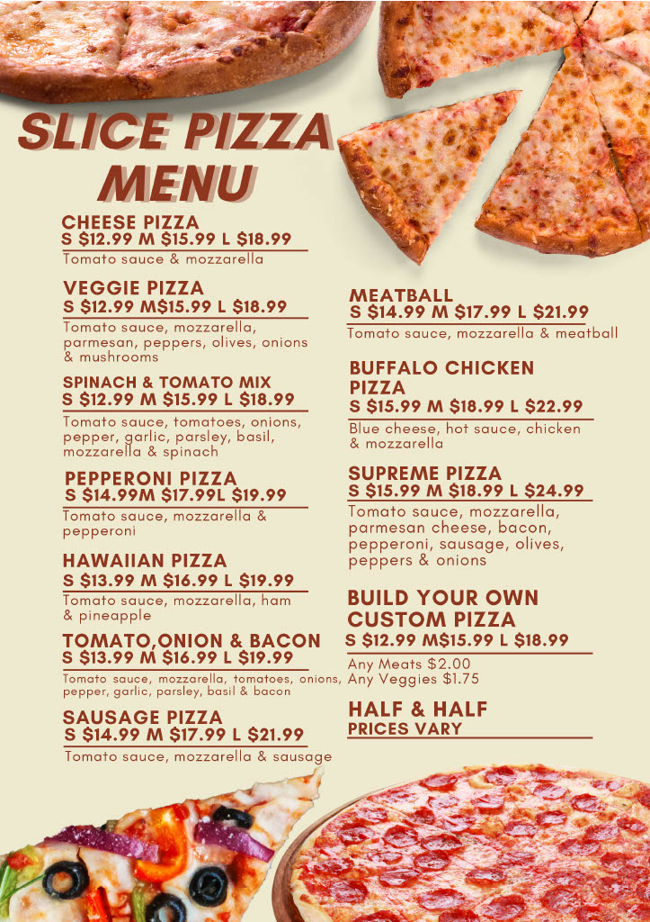 Slice Menu Page 1